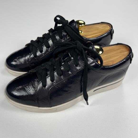 Gentle Souls Kenneth Cole Haddie Patent Leather Sneakers  Navy Blue Size 8.5M - Picture 4 of 10